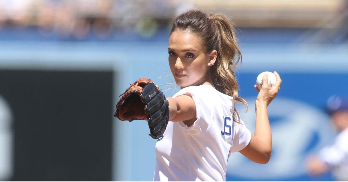 Stars Throwing the First Pitch at Baseball Games POPSUGAR Celebrity