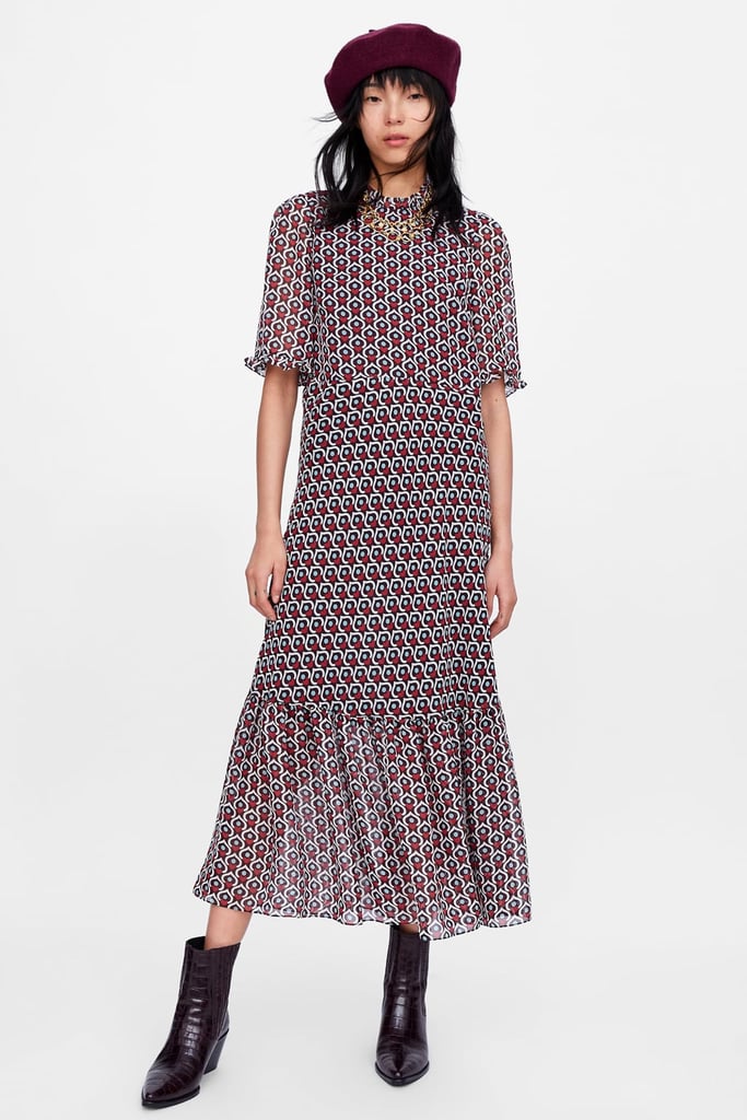 Zara Heart Print Midi Dress | Pippa Middleton Purple Dress October 2018 ...