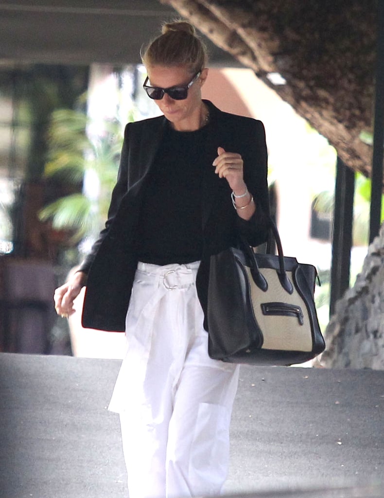 Gwyneth wore sunglasses on her way to the event.