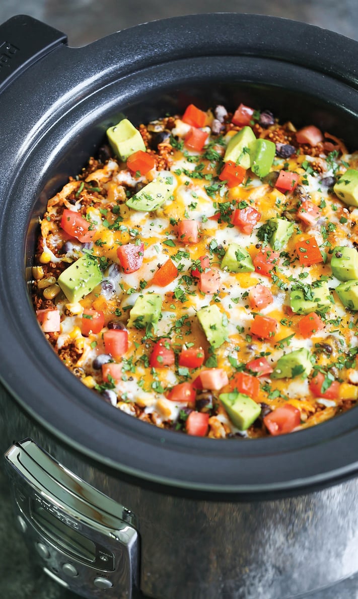 Slow Cooker Quinoa Enchilada Casserole 21 Weight Watchers Friendly Recipes You Can Make In Your Slow Cooker Popsugar Fitness Photo 22 More+ less combine the quinoa, water, onion, garlic, red pepper, black beans, enchilada sauce, diced tomatoes, green chiles, corn, lime juice, cumin, chile powder, and cilantro in a slow cooker. slow cooker quinoa enchilada casserole