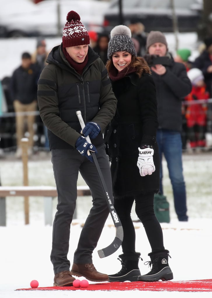 The Duke and Duchess of Cambridge Playing Bandy Hockey at Vasaparken