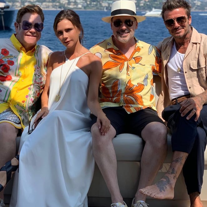 Victoria Beckham White Dress on Boat POPSUGAR Fashion