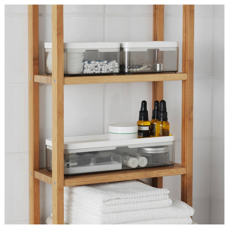 Bathroom: Ikea Brogrund Set of 3 Transparent Gray Boxes