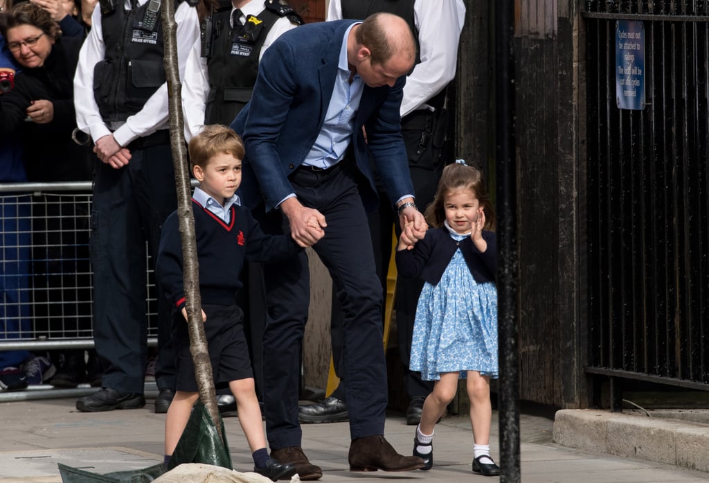 Prince George and Princess Charlotte at Hospital to See Baby