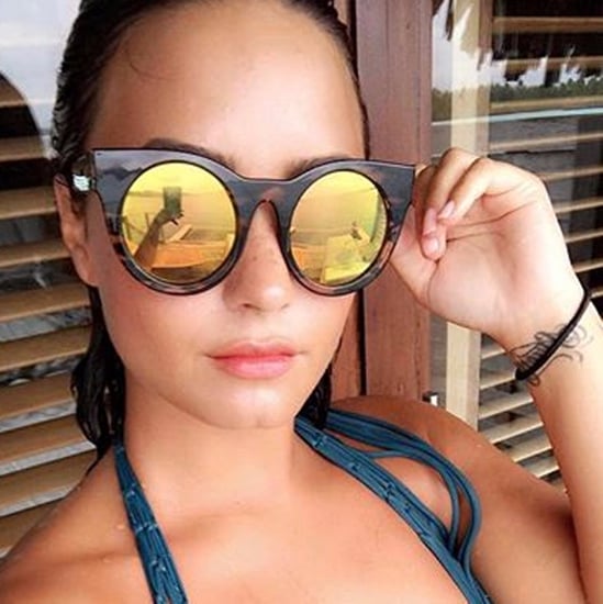 Demi Lovato's Green Swimsuit Instagram April 2017