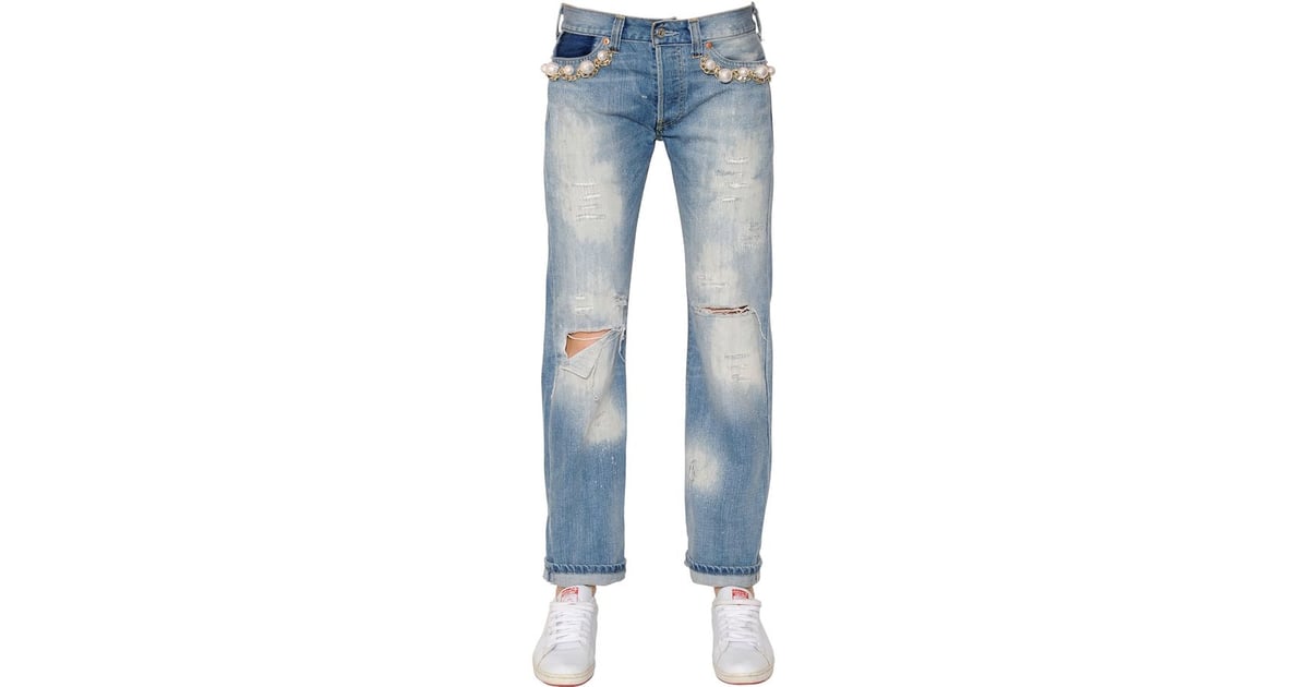 Forte Couture Embellished Cotton Jeans ($408) | Pearl Clothing and ...