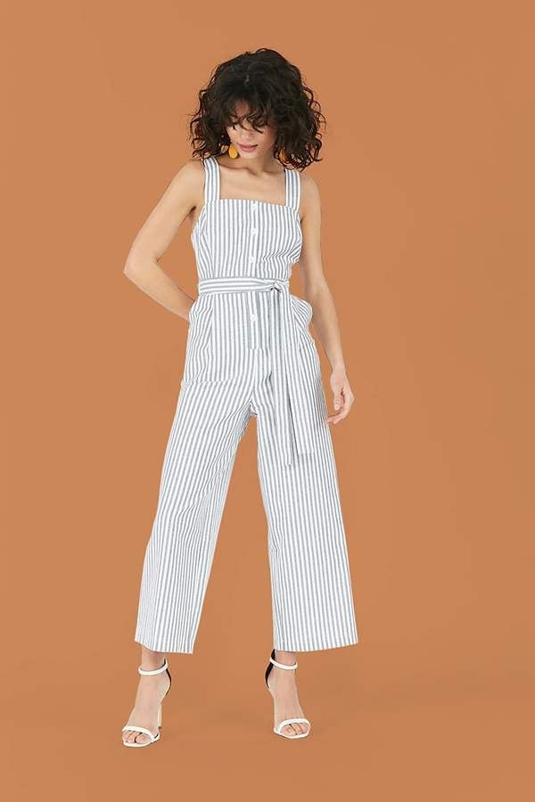 Forever 21 Striped Button-Front Jumpsuit
