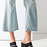 block heel tan mules