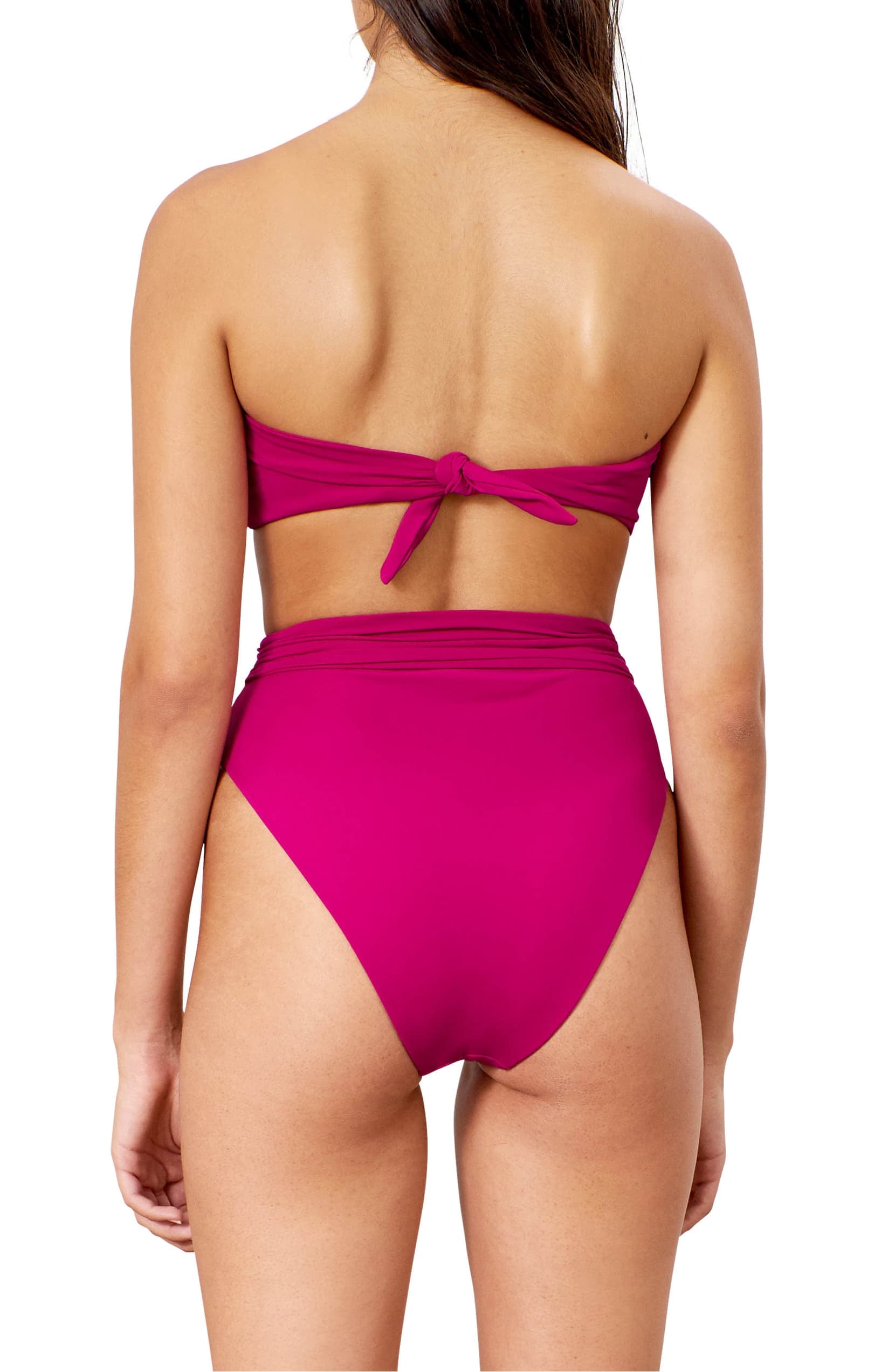 bright pink high waisted bikini