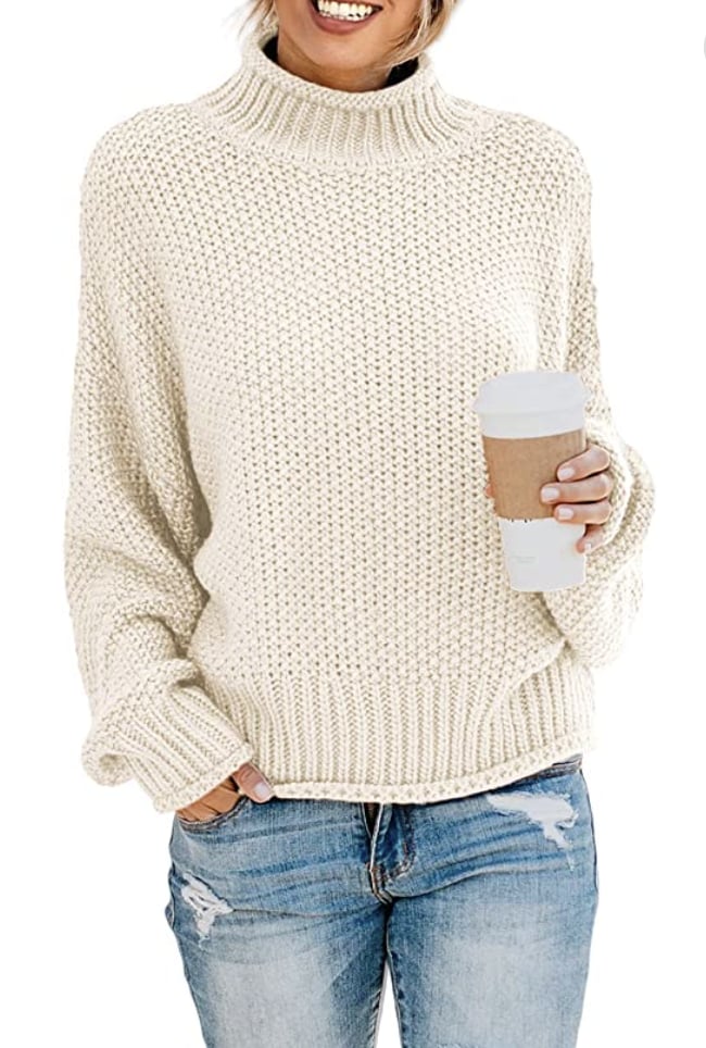 A Cozy Sweater: Dokotoo Balloon Long-Sleeve Sweater