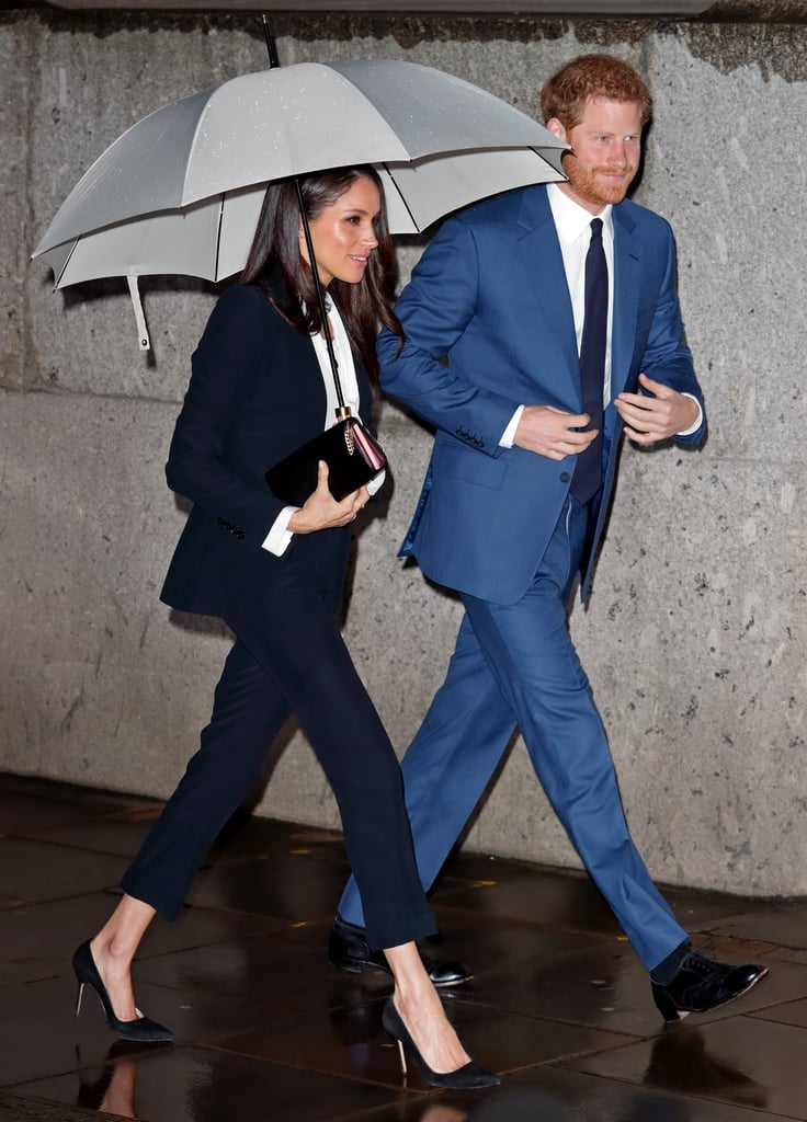 Meghan arrived at the Endeavor Fund Awards twinning with her fiancé in a sleek black pantsuit by Alexander McQueen. The two looked like the ultimate power couple!
