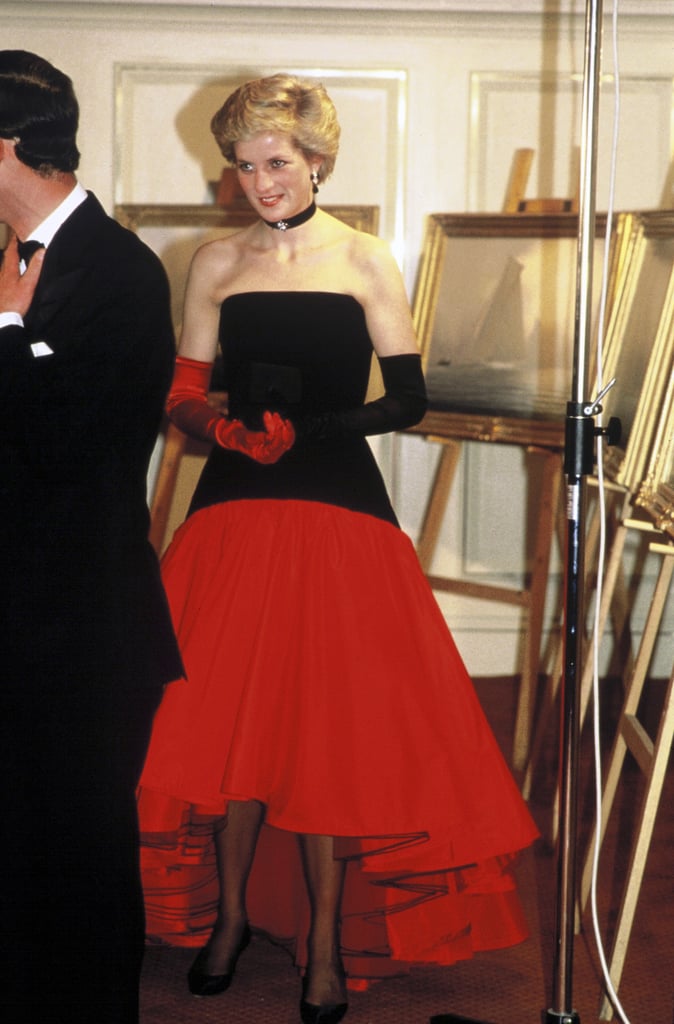 She dressed to the nines to attend the America's Cup Ball at the Grosvenor House hotel in London in September 1986.