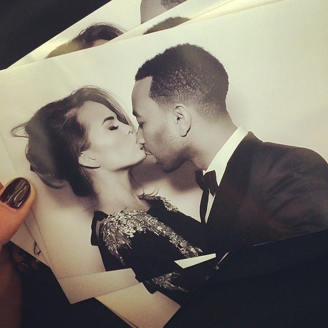 Chrissy Teigen and John Legend hit the photo booth at Kim Kardashian and Kanye West's wedding.
Source: Instagram user chrissyteigen
