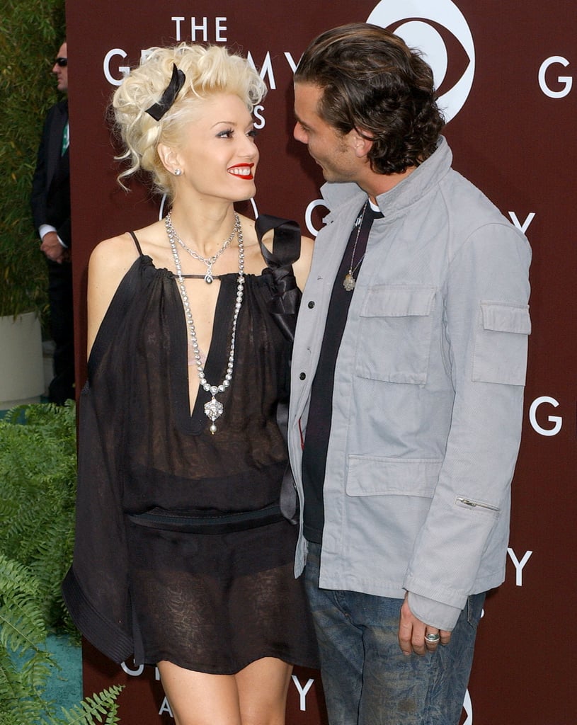 The happy couple shared a look of love at the LA Grammys in February 2005.