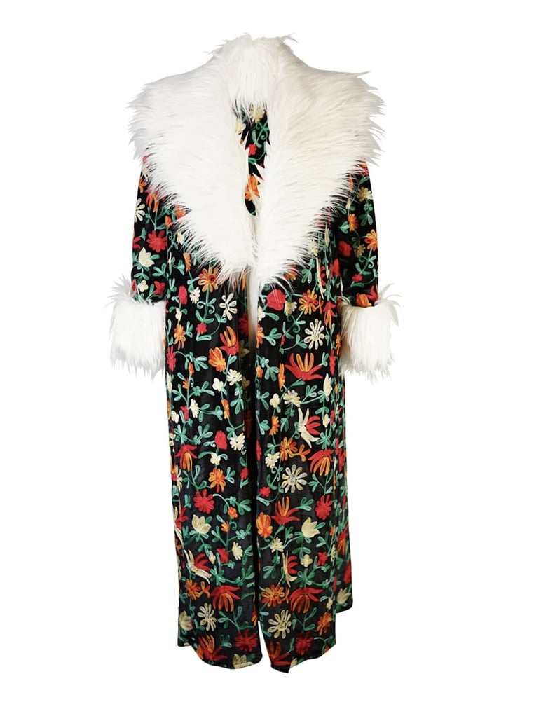 Wolf & Badger Penny Tulip Embroidered Faux Fur Jacket