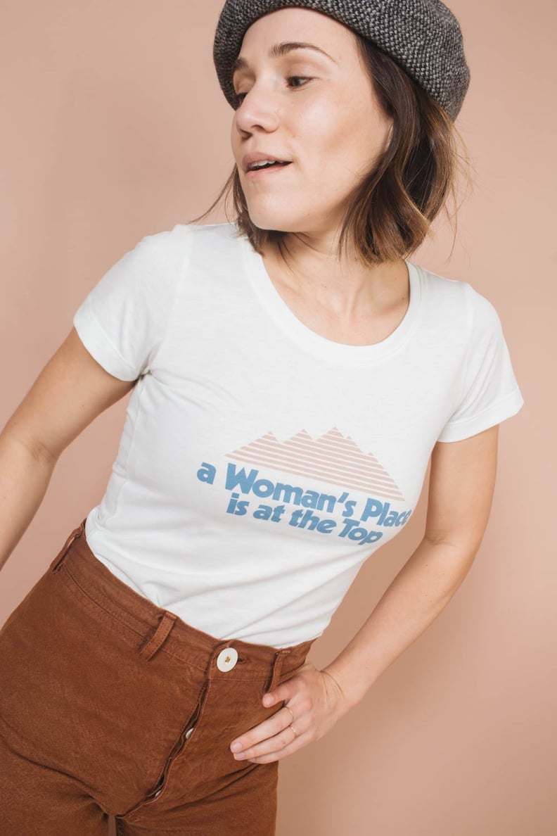 A Woman's Place Is at the Top Scoop Neck
