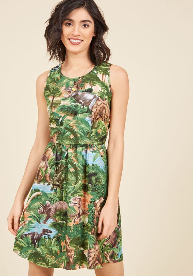 Land Before Sublime A-Line Dress in Dinos in 1X