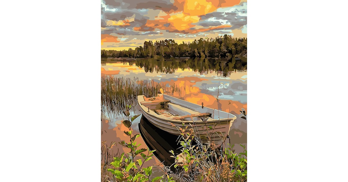 Lakeside Boat | 14 Paint-by-Number Kits Anyone Can Do ...