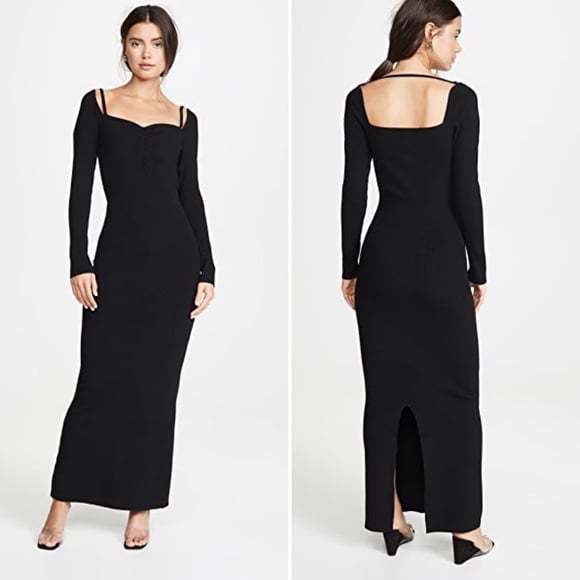 Victor Glemaud Long Sleeve Ribbed Dress