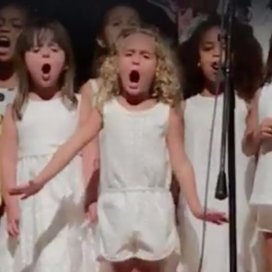 Girl Performing Moana at Preschool Gradutation