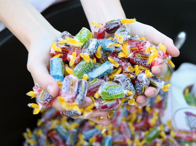 SAN DIEGO, CA - JULY 21:  Two handfuls of Jolly Rancher hard candies are seen at the MTV Fandom Awards San Diego at PETCO Park on July 21, 2016 in San Diego, California.  (Photo by Phil Faraone/MTV1415/Getty Images for MTV)