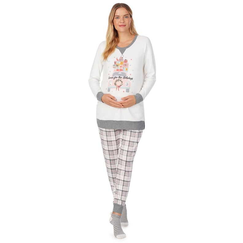 Maternity Plaid Flannel Pajama Set