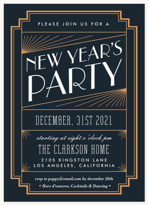 Deco New Year Holiday Party Invitation
