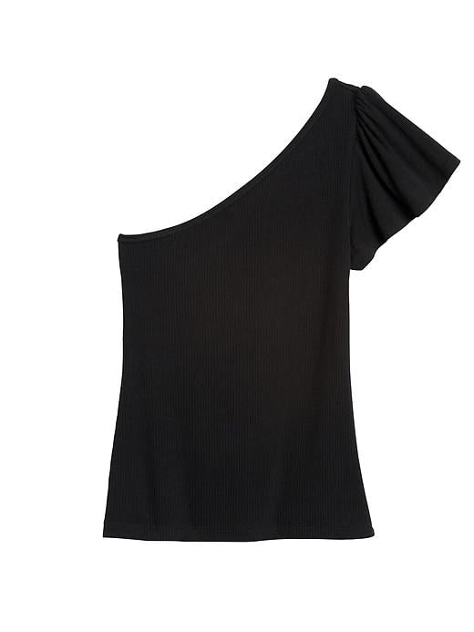 Ribbed One-Shoulder Top