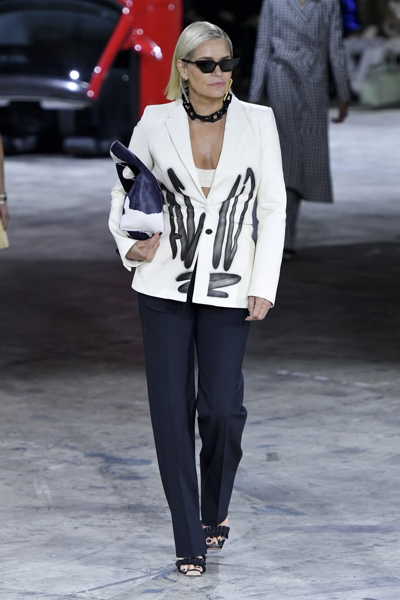 Yolanda Hadid on the Off-White Fall 2020 Runway at Paris Fashion Week