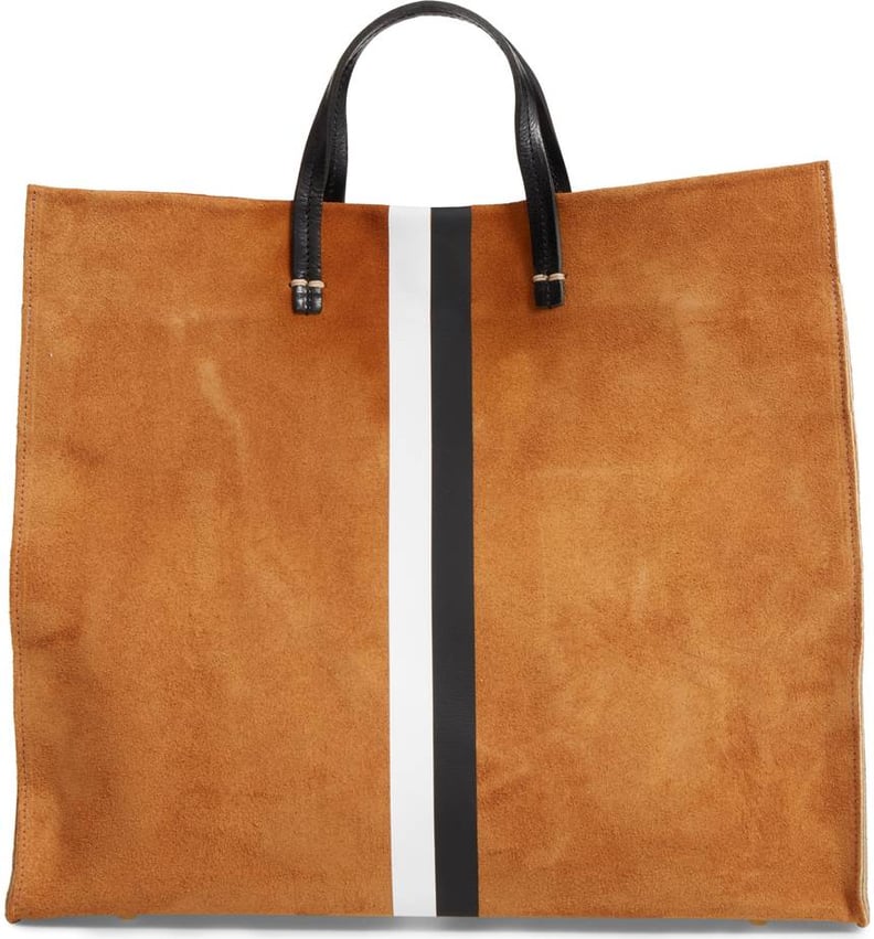 Clare Vivier Simple Stripe Suede Tote