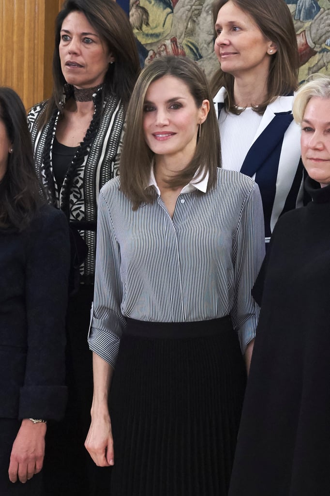 Queen Letizia's Striped Shirt February 2017