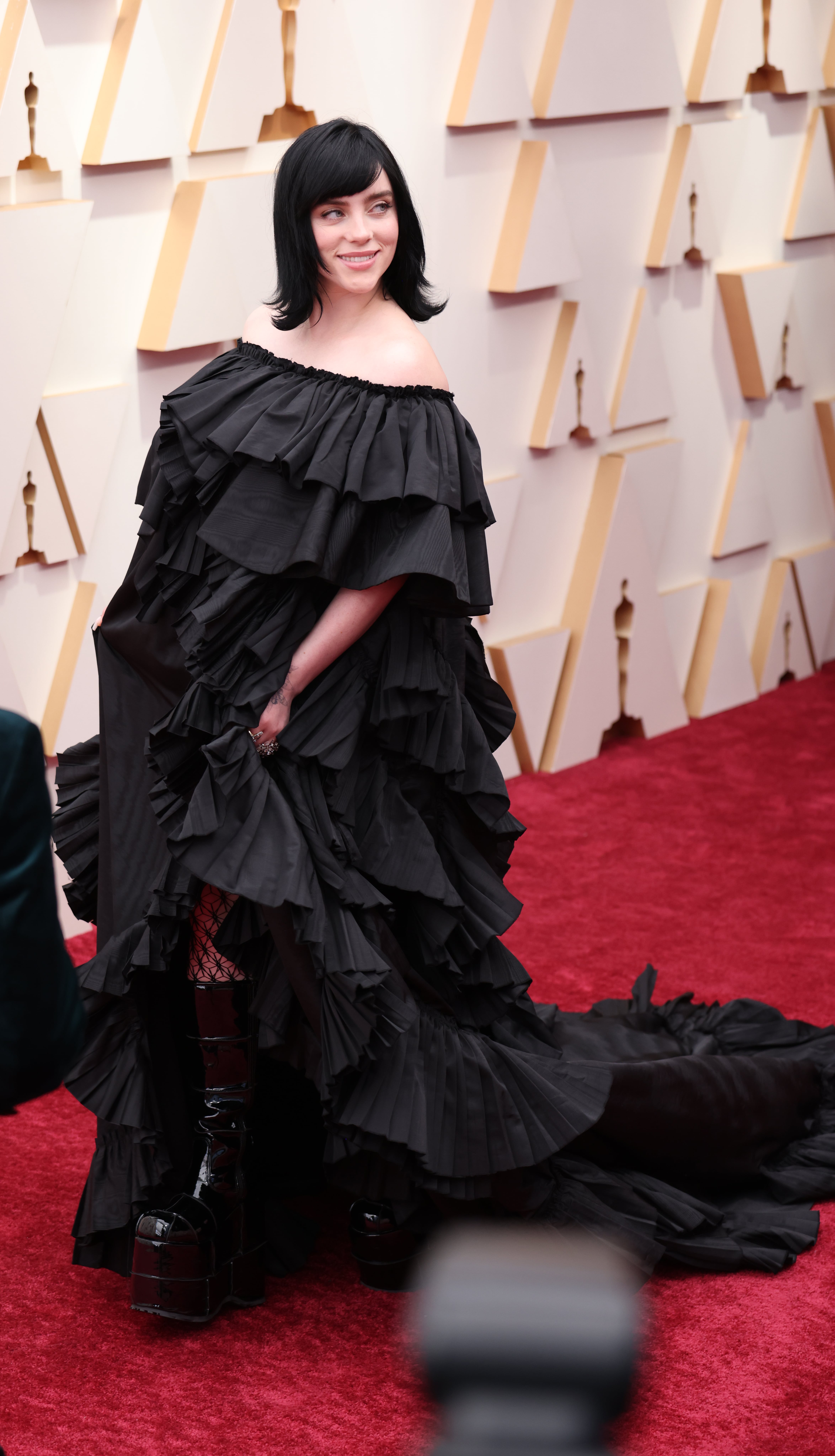 billie eilish leather dress Billie Eilish At the 2022 Vanity Fair Oscar party