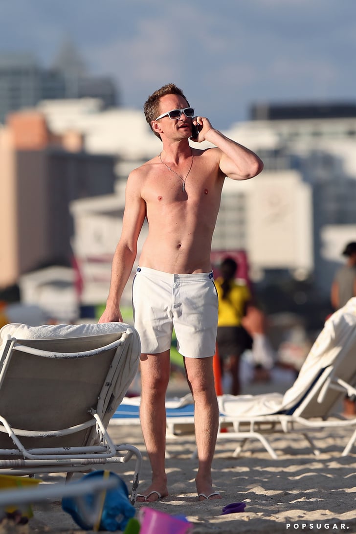 Neil Patrick Harris Shirtless On The Beach In Miami 2016 Popsugar Celebrity Photo 8