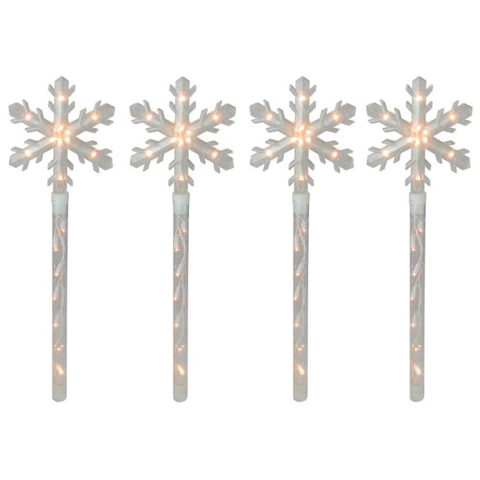 Northlight 4-Marker White Snowflake Christmas Pathway Markers Lowes.com