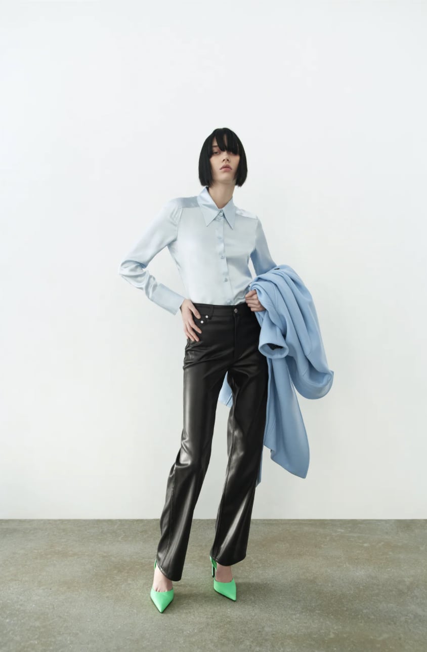 ZARA Slouchy Leather Pants for Women | Mercari