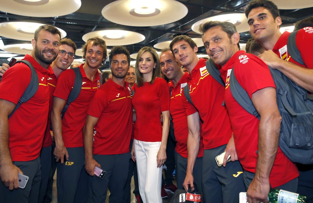 Queen Letizia and King Felipe With Spanish Olympic Team 2016