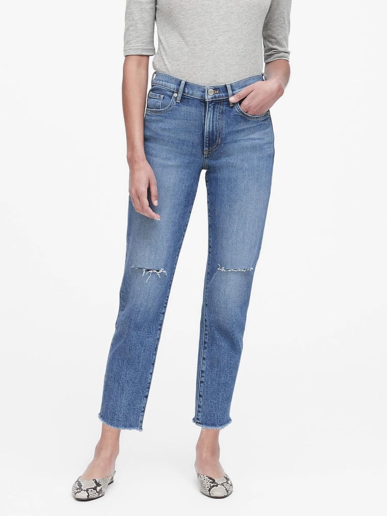 High-Rise Straight-Fit Ankle Jean