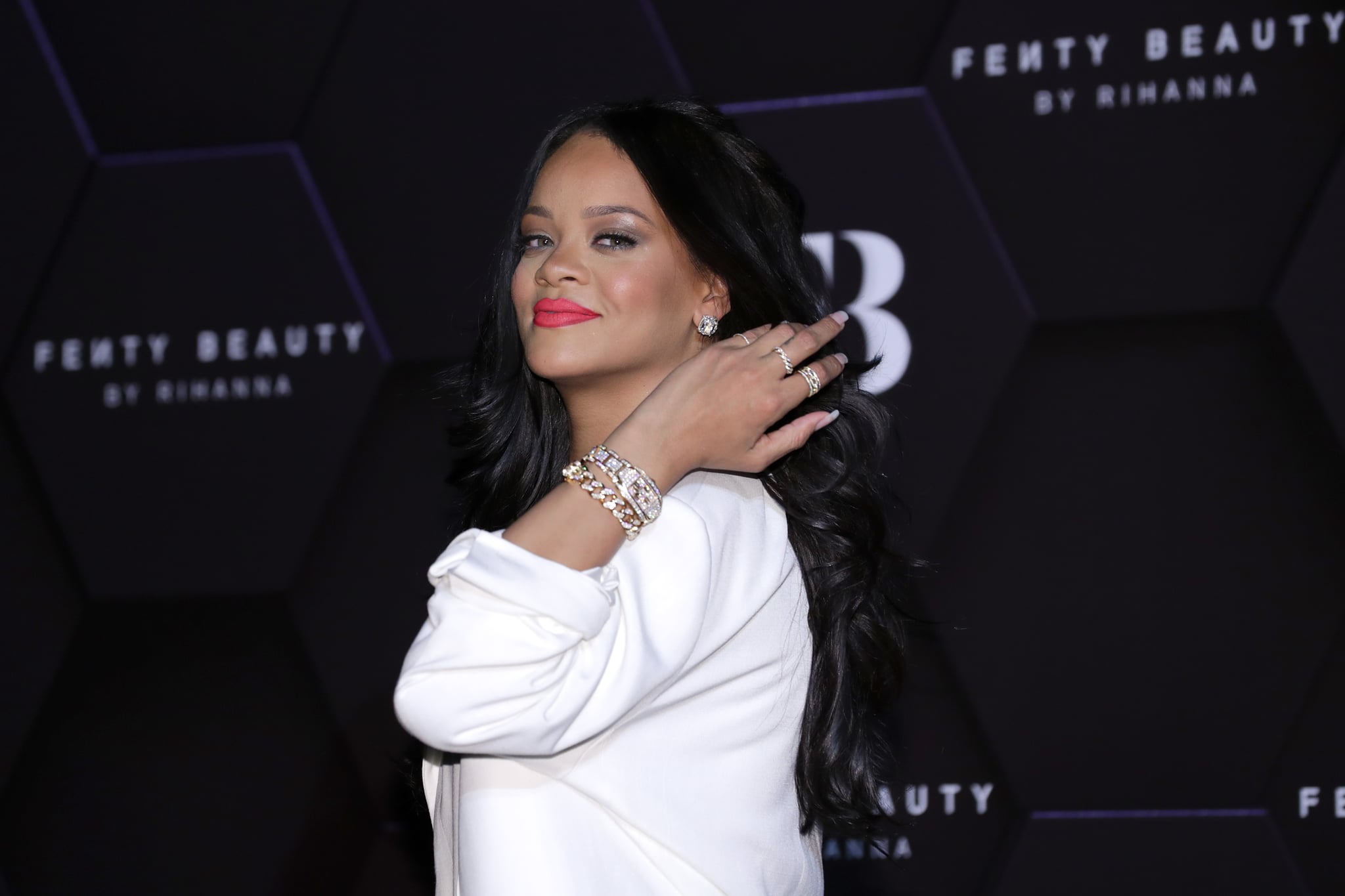 SEOUL, SOUTH KOREA - SEPTEMBER 17: ***South Korea Out*** Rihanna attends an event for 'FENTY BEAUTY' artistry beauty talk with Rihanna at Lotte World Tower on September 17, 2019 in Seoul, South Korea. (Photo by Han Myung-Gu/WireImage)