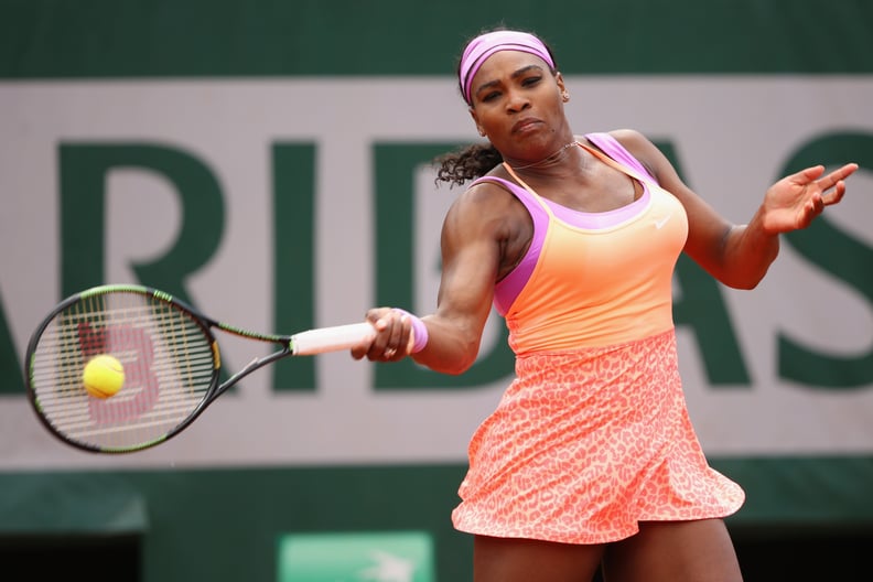 Serena Williams Wearing Tritone Leopard Print at the French Open in 2015