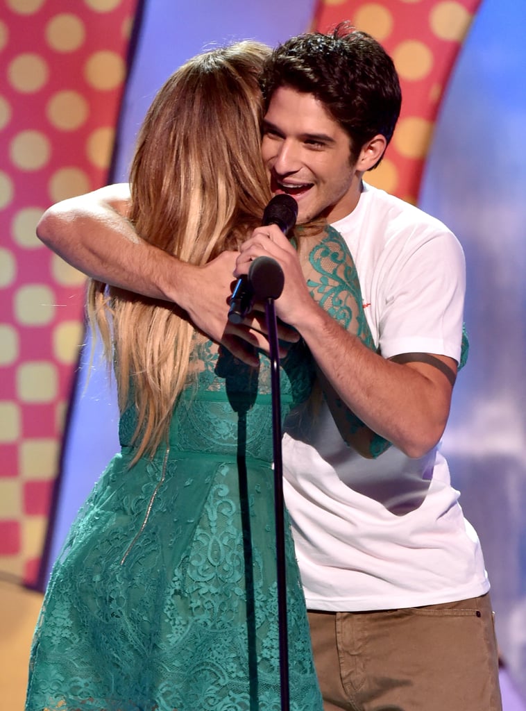 Jennifer Lopez and Tyler Posey at Teen Choice Awards 2014