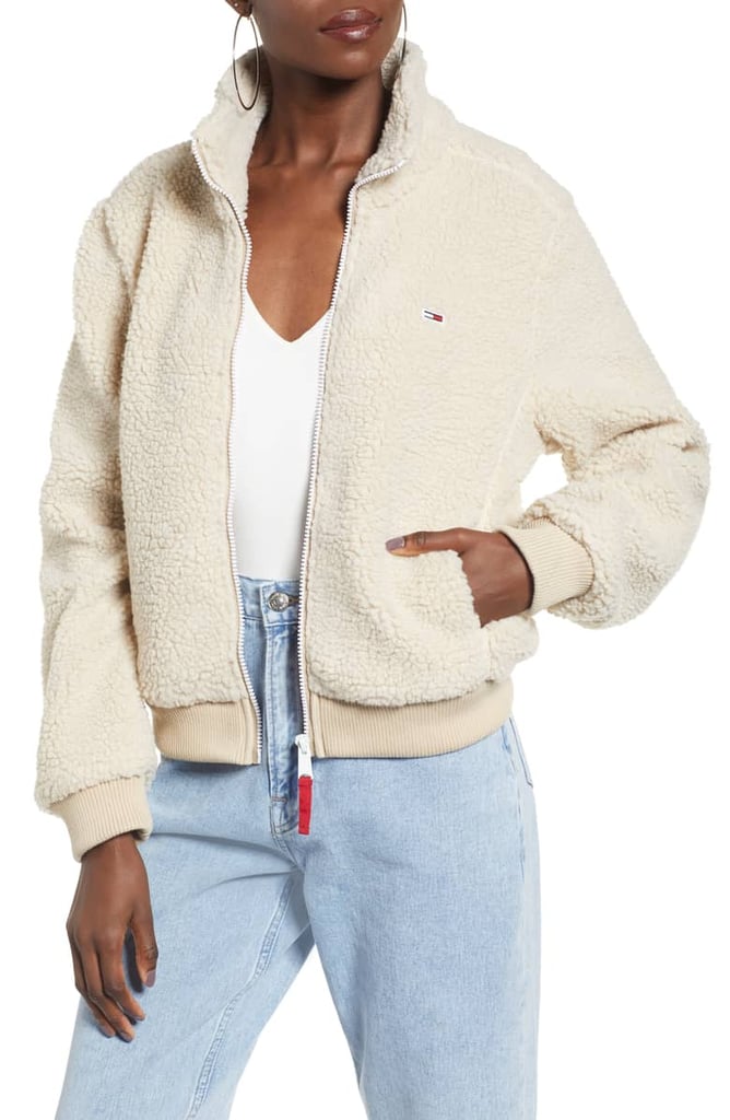 tommy jeans teddy bomber jacket