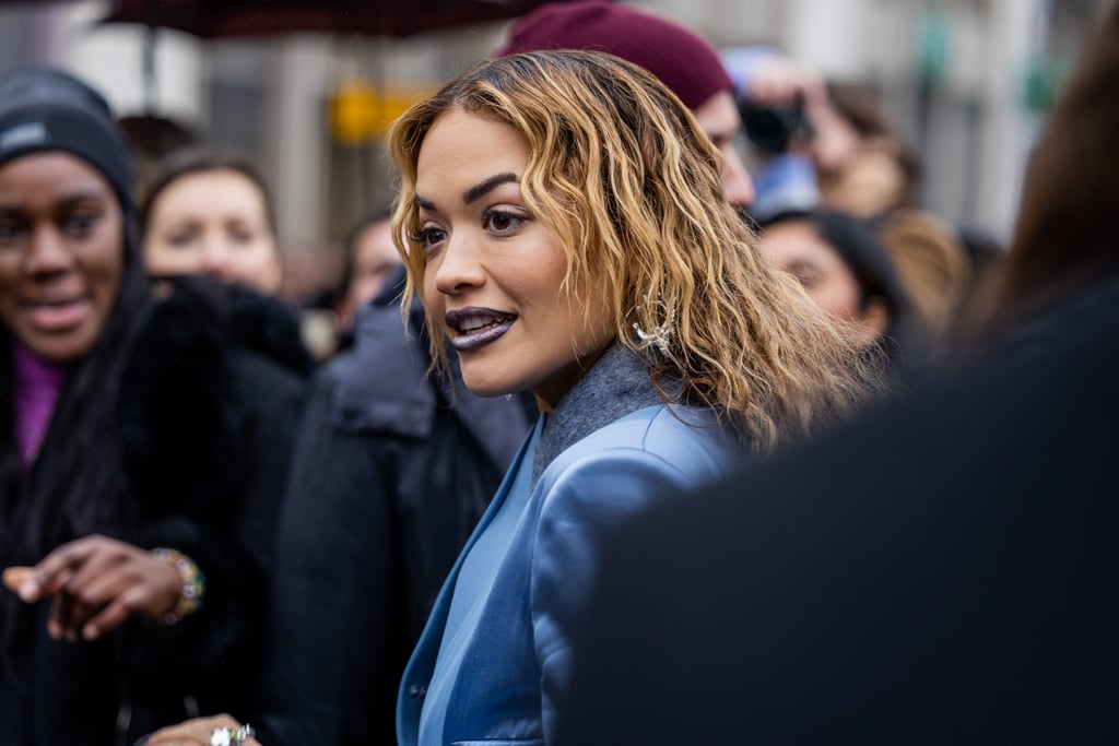 Rita Ora’s Blue Lipstick at Paris Style Week