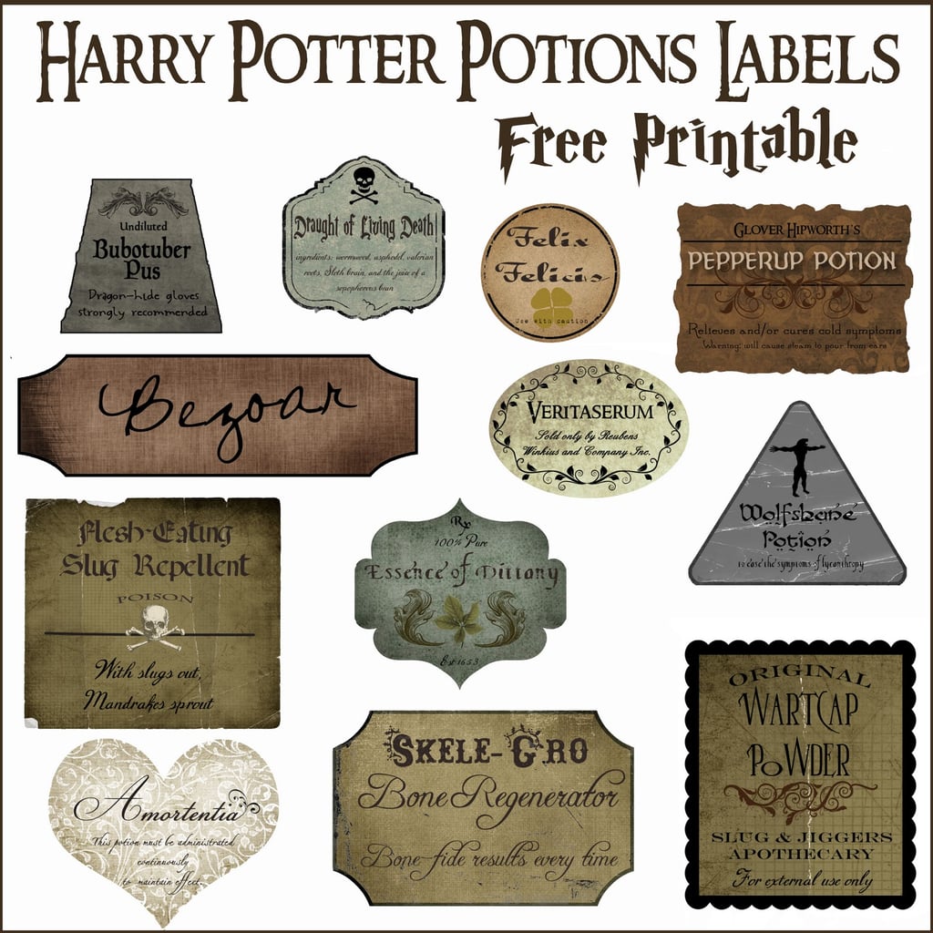 Print Out Potions Labels Harry Potter DIYs POPSUGAR Smart Living