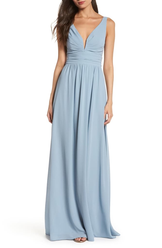 Lulus V-Neck Chiffon Gown