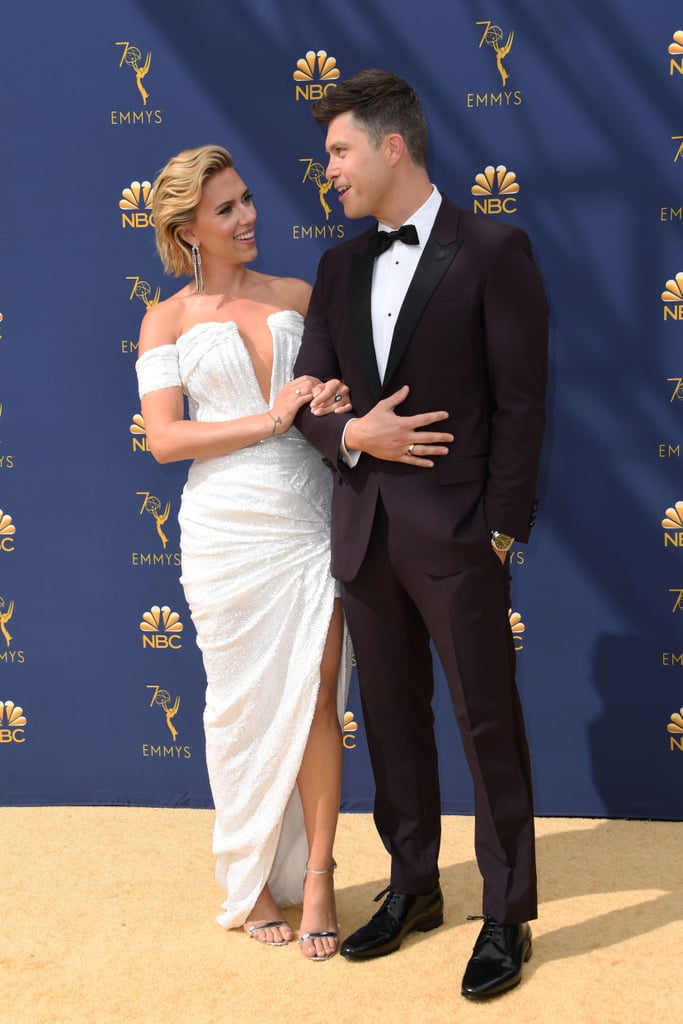 Scarlett Johansson and Colin Jost at the 2018 Emmys