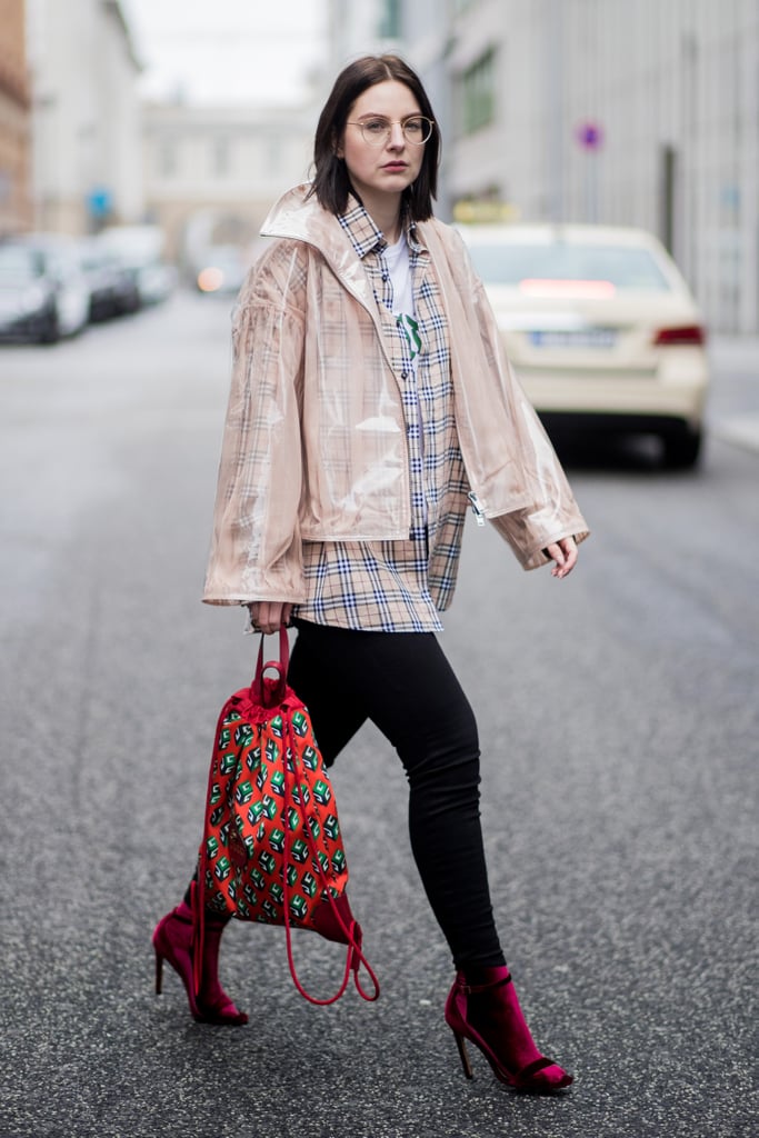 Sky's the limit when it comes to mixing and matching materials and patterns with your oh-so-classic skinny jeans.