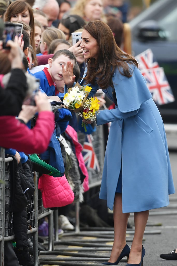 Kate Middleton Blue Mulberry Cape Coat February 2019