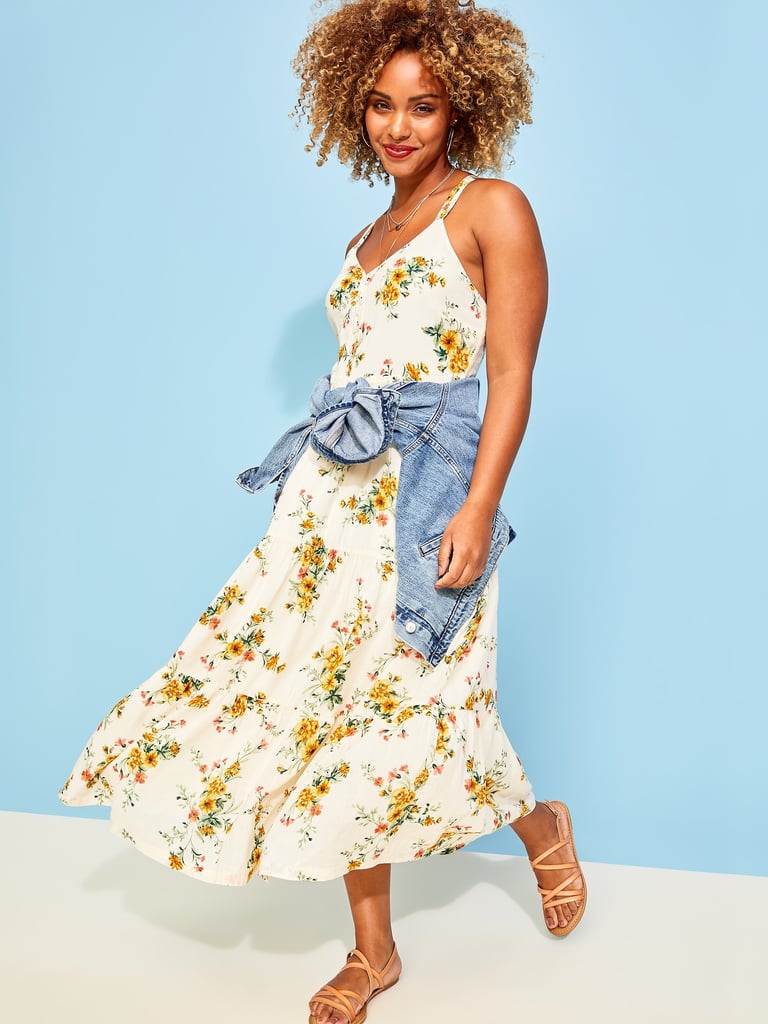 Old Navy Printed Fit & Flare Tiered Maxi Sundress