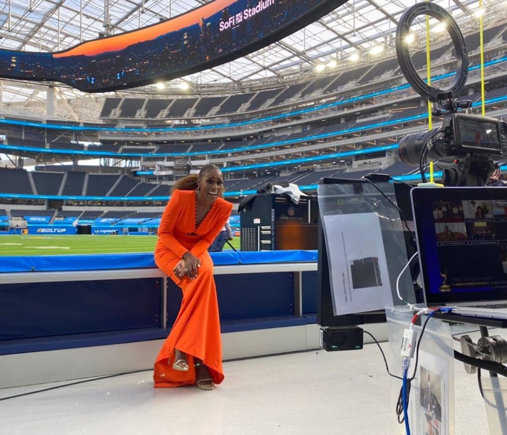 Issa Rae's Orange Sergio Hudson Dress at the Emmys