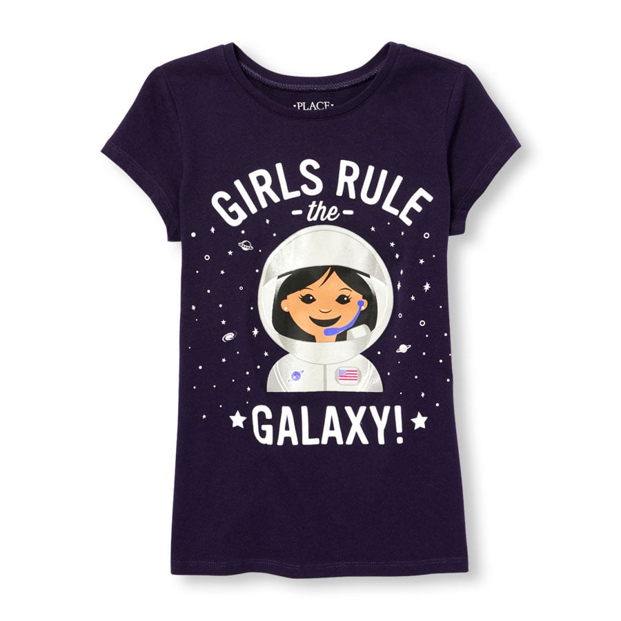 "Girls Rule The Galaxy" Astronaut Graphic Tee